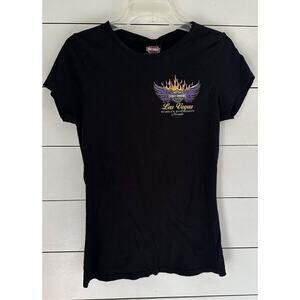 Harley Davidson T-Shirt Women Black Purple Logo Las Vegas Pullover Top Large